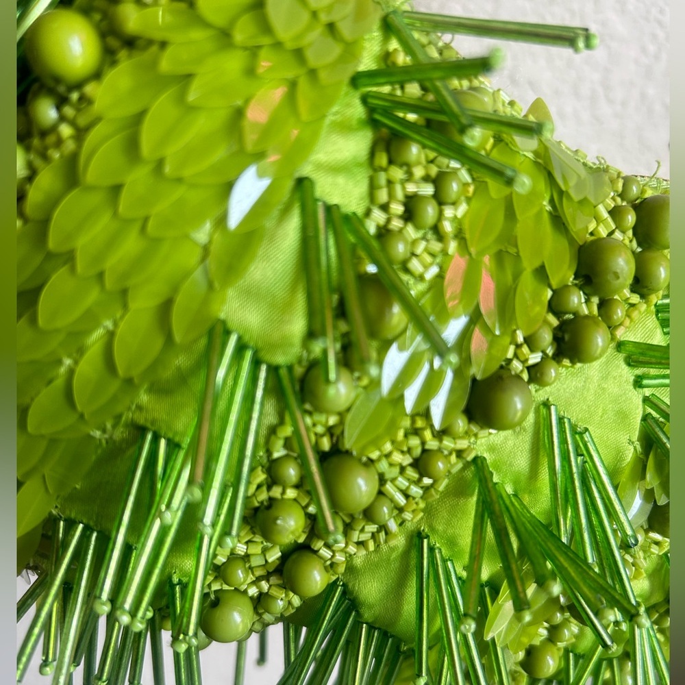 GREEN BEADED VRIAL BAG BY HANDCRAFTED BY INDIA - Picture 4 of 8